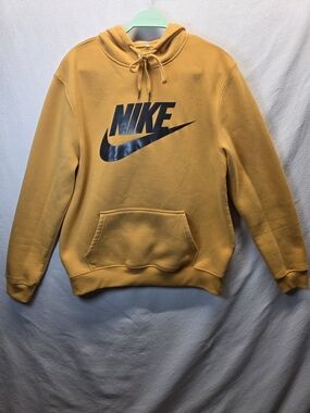 Mustard Yellow Nike Hoodie Pullover With Prominant Swoosh Logo